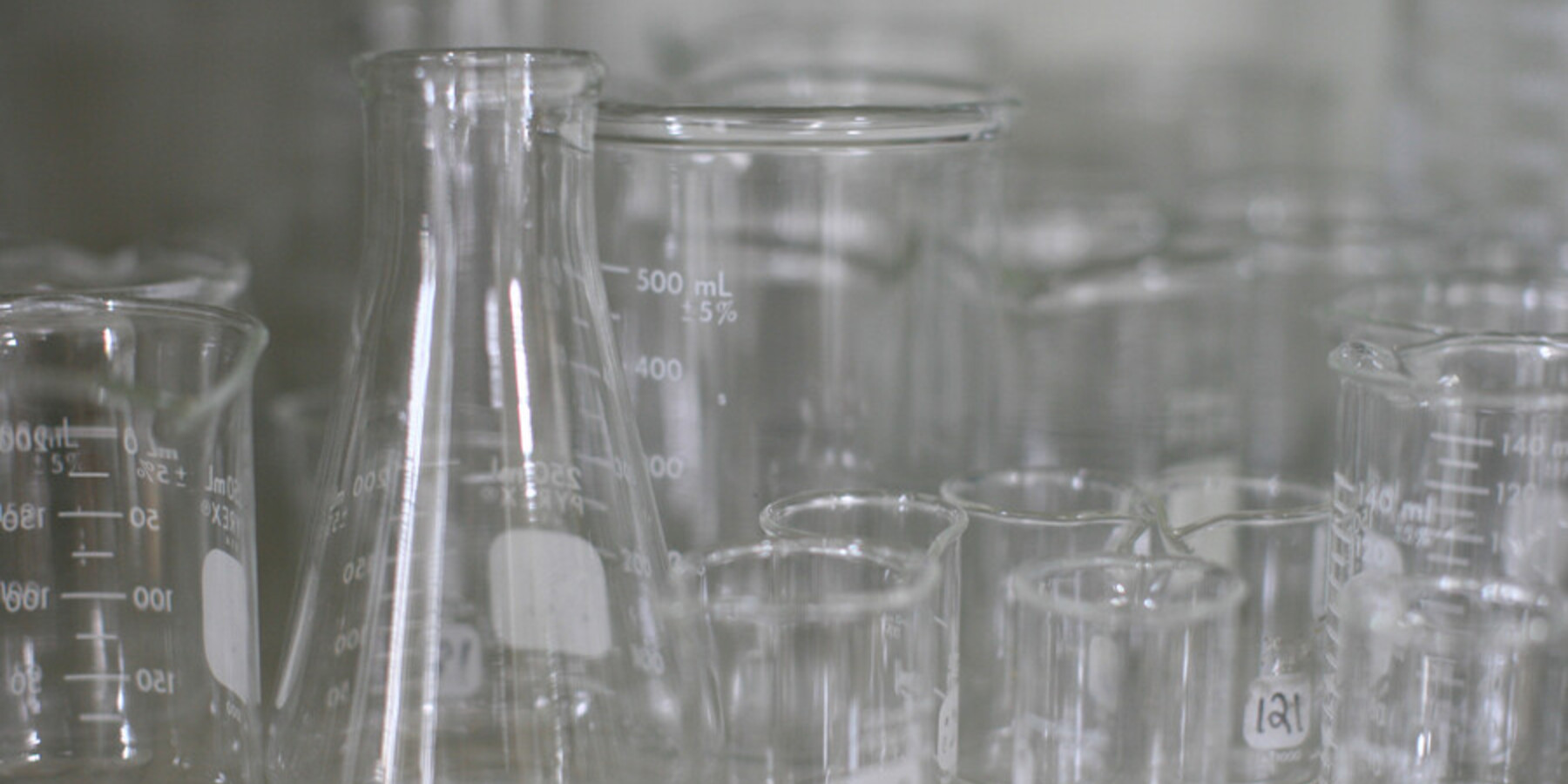 Empty flasks and beakers