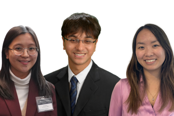 From left to right: Riley Alvarez, Raj Parekh and Emily Yuan