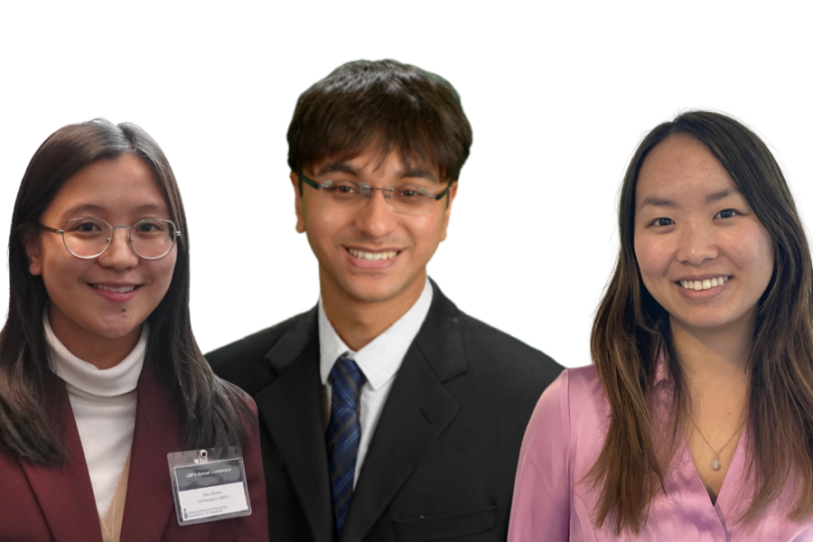 From left to right: Riley Alvarez, Raj Parekh and Emily Yuan