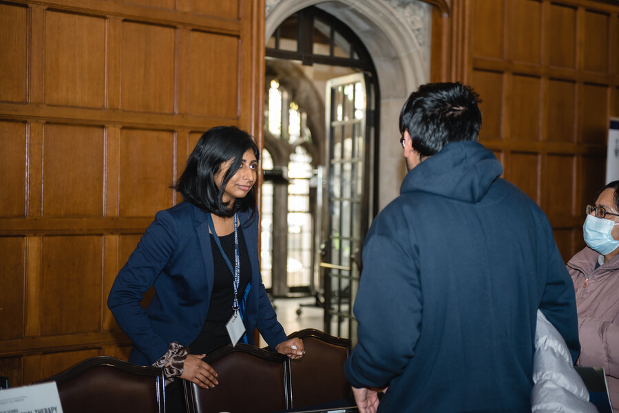 two people talking